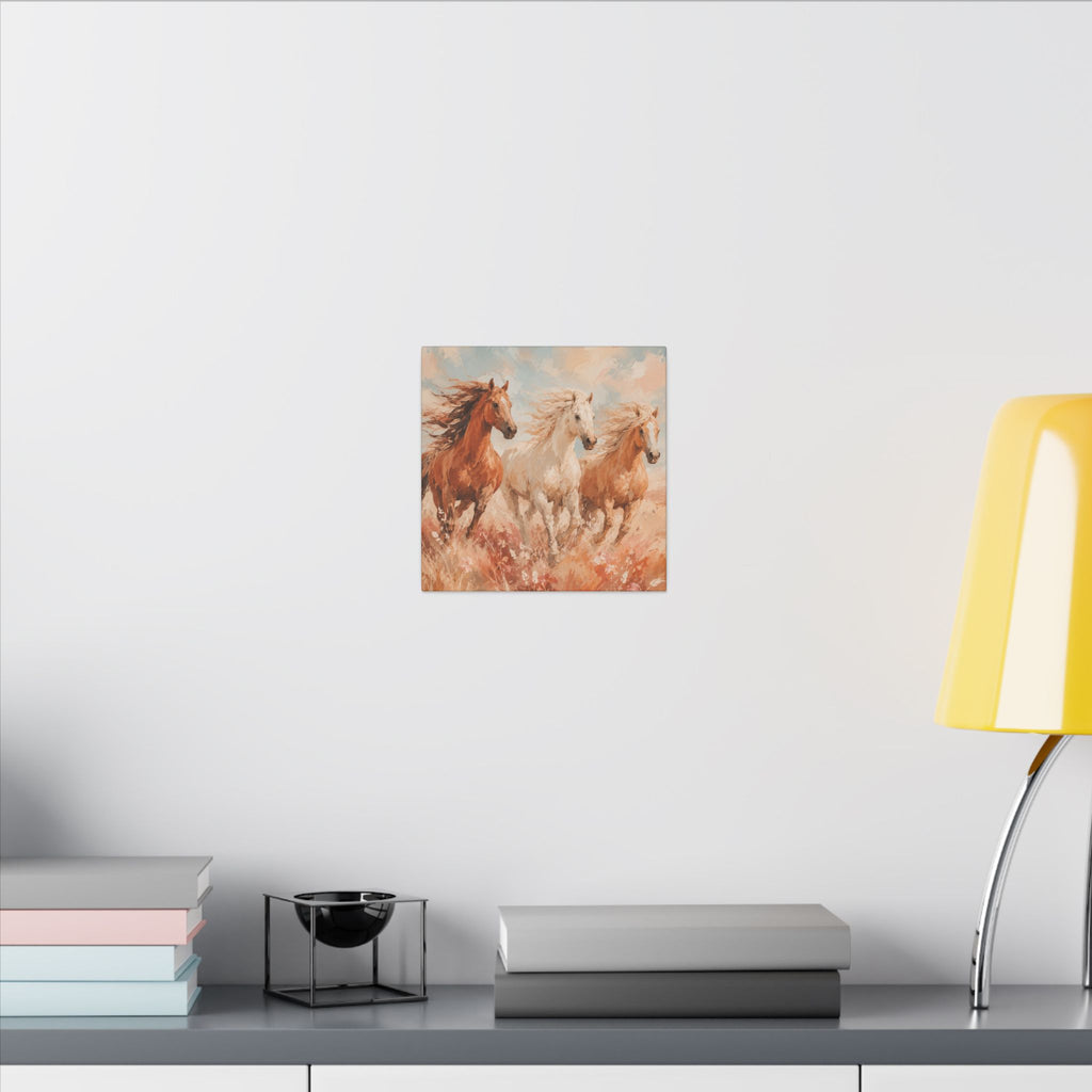 Galloping Trio Horse Canvas — Matte Stretched Wall Art
