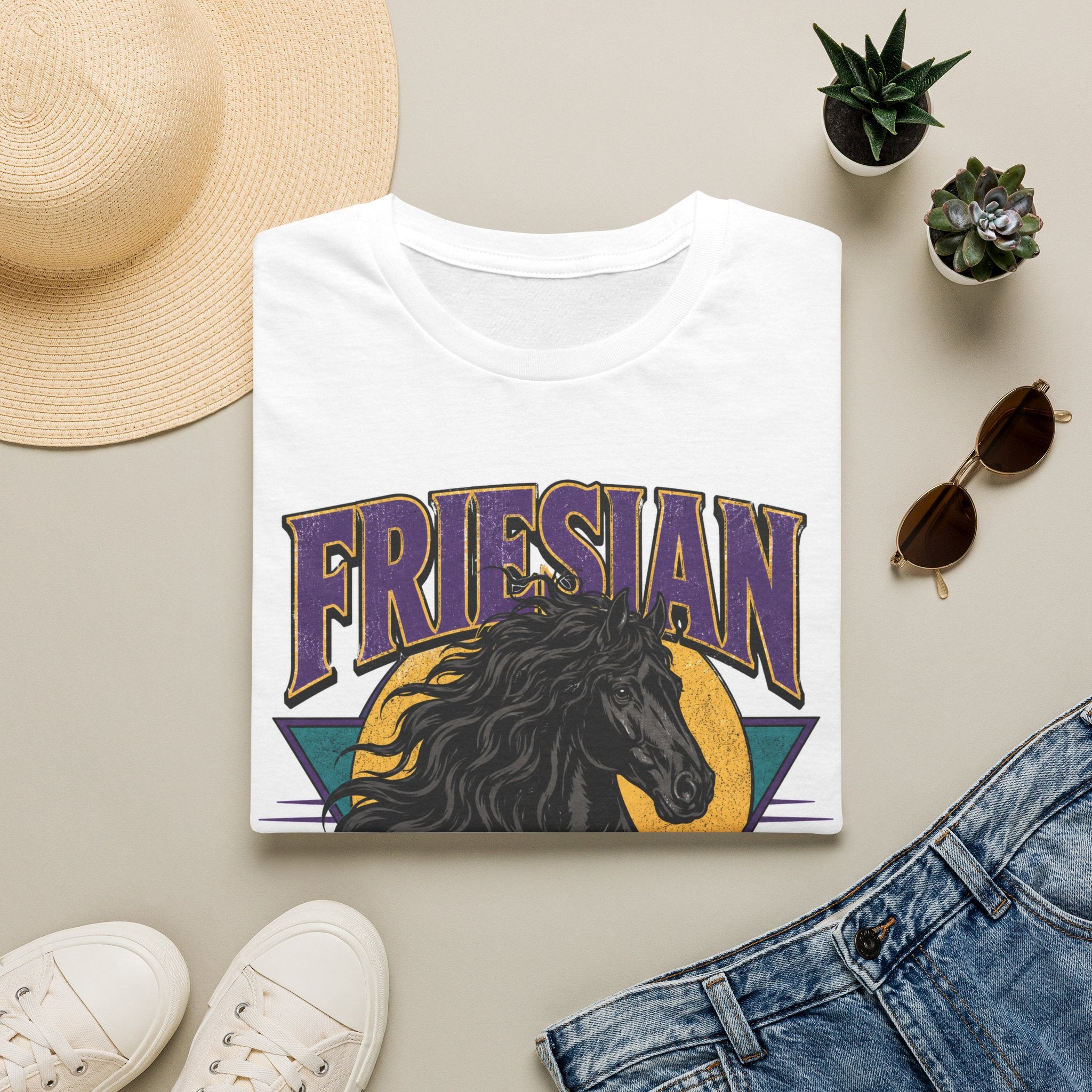 Friesian Hair Goals T-Shirt — Vintage Black Horse Tee for Horse Lovers