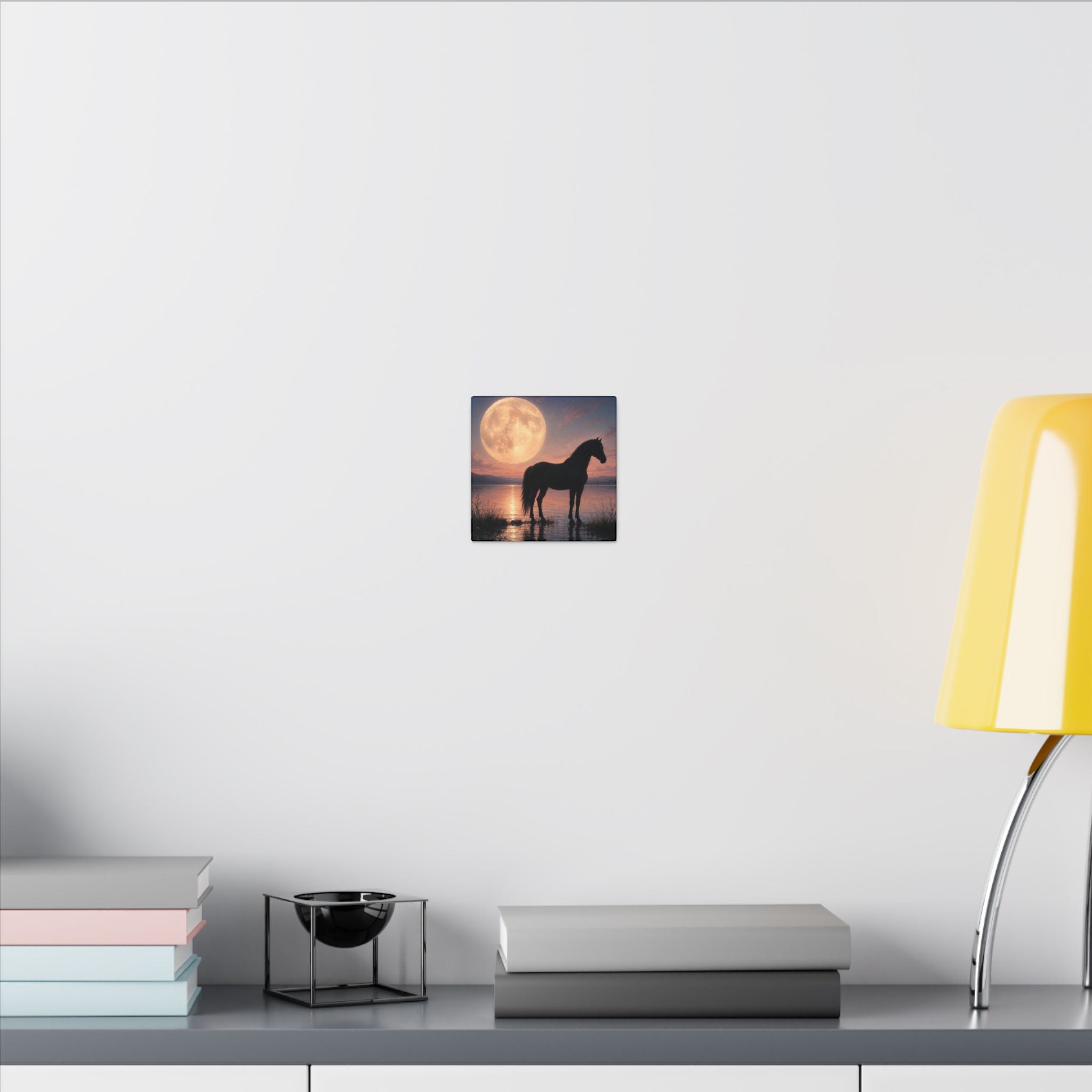 Horse Silhouette Moonlight Canvas