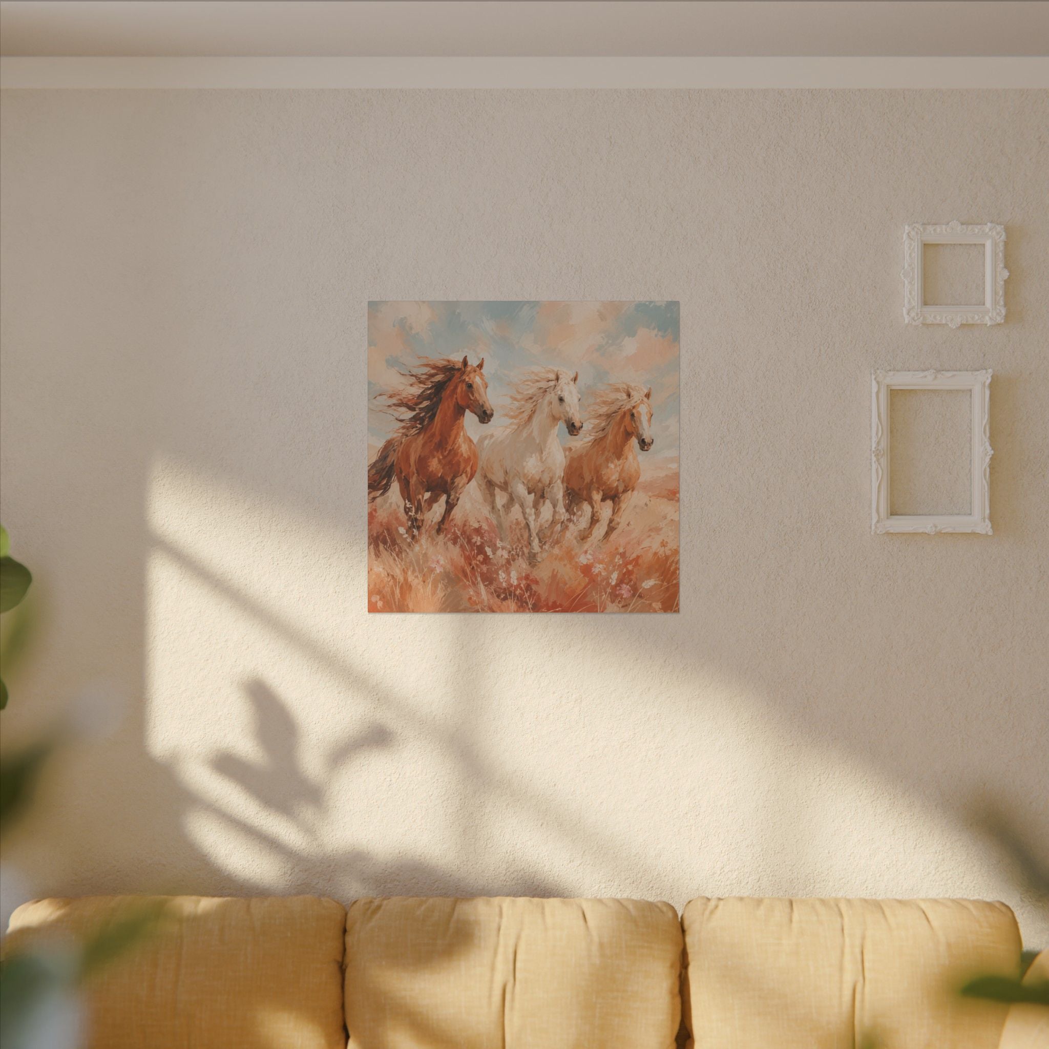 Galloping Trio Horse Canvas — Matte Stretched Wall Art