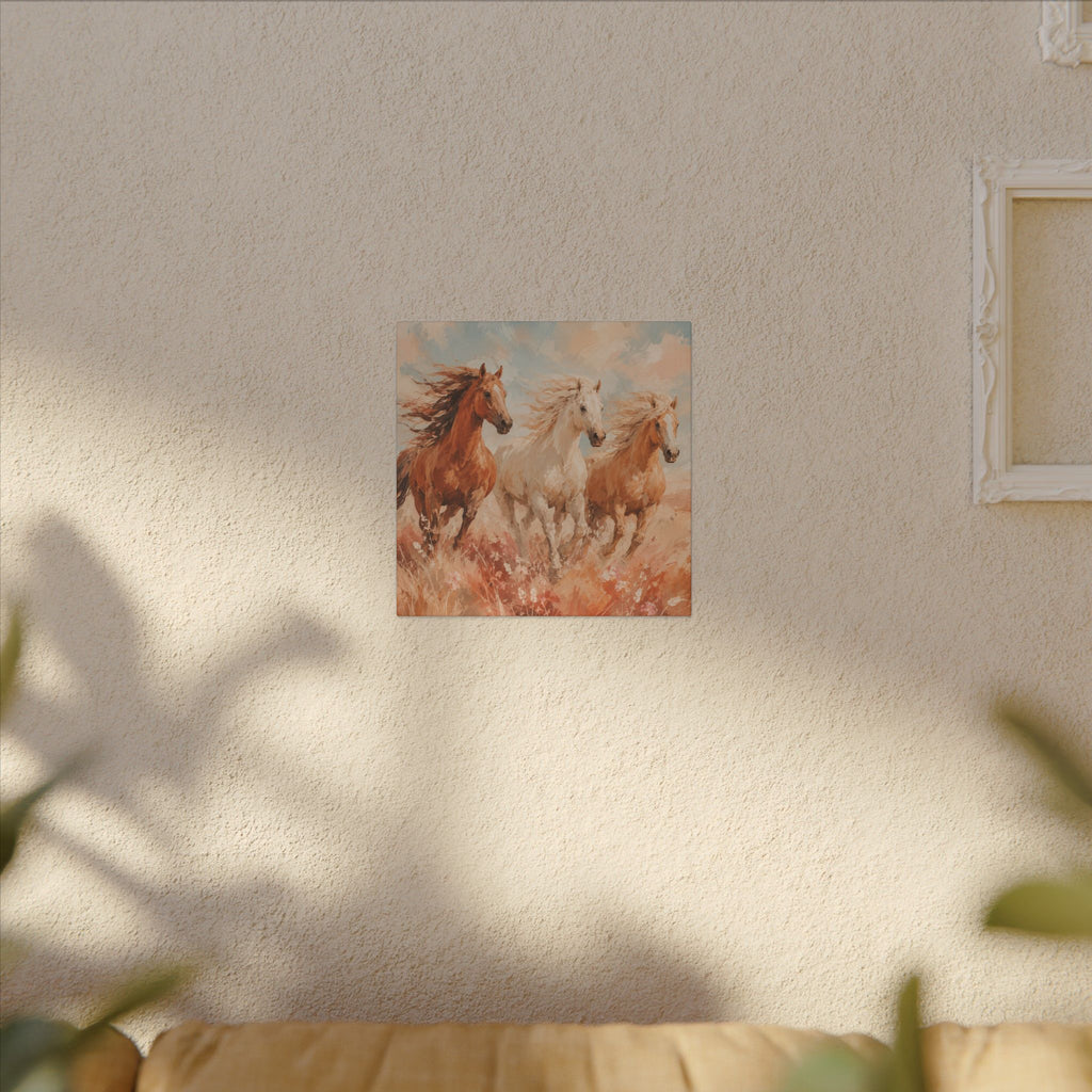 Galloping Trio Horse Canvas — Matte Stretched Wall Art