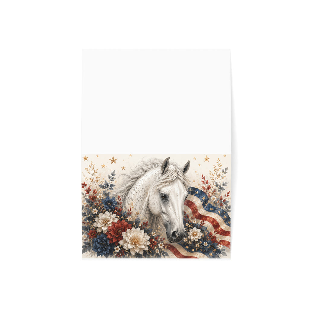 Greeting Card — Patriotic Horse Floral Design