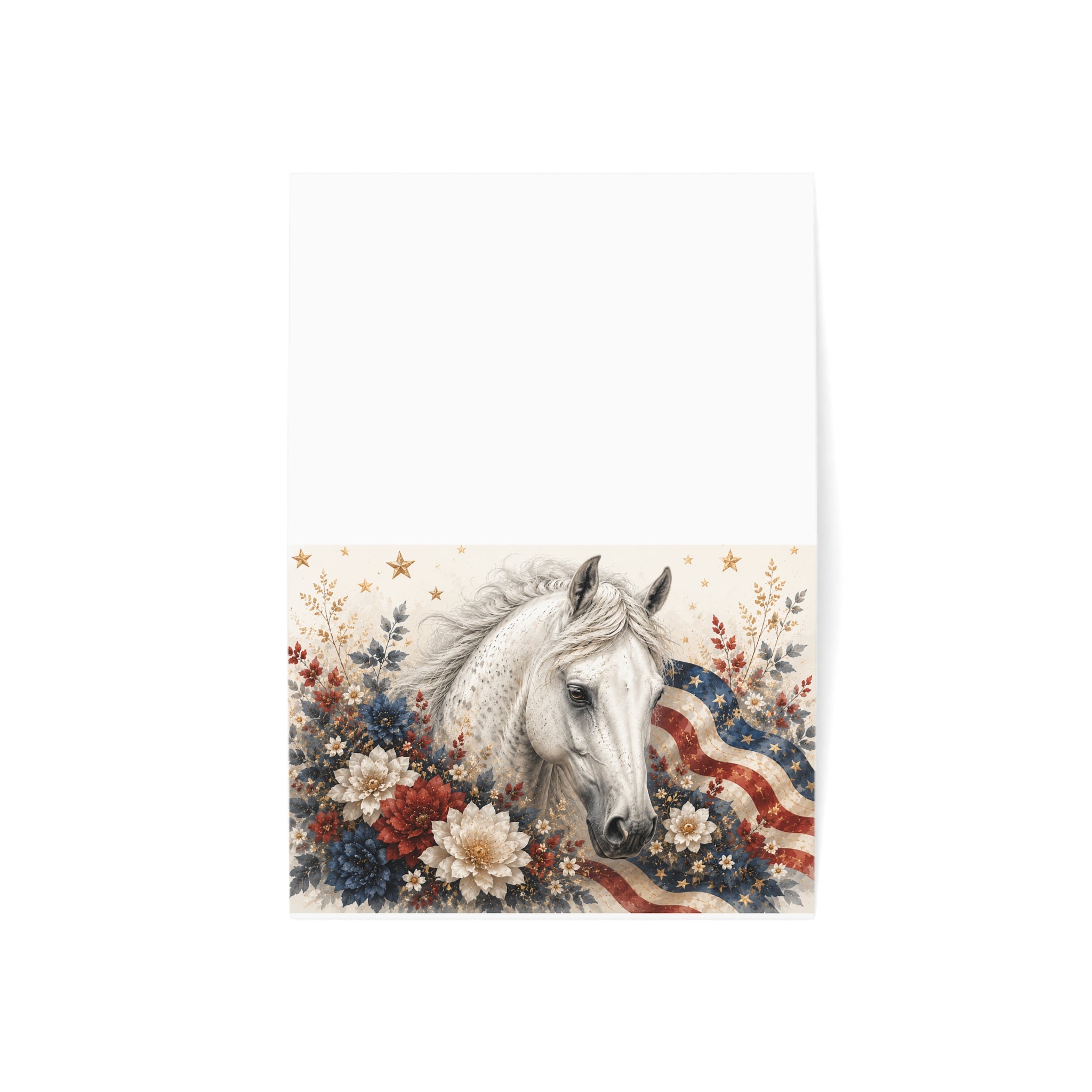 Greeting Card — Patriotic Horse Floral Design