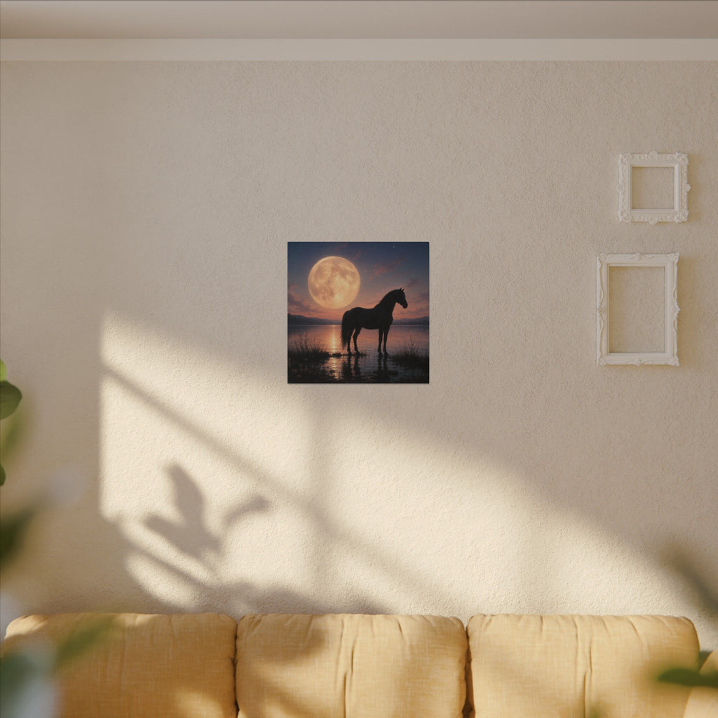 Horse Silhouette Moonlight Canvas