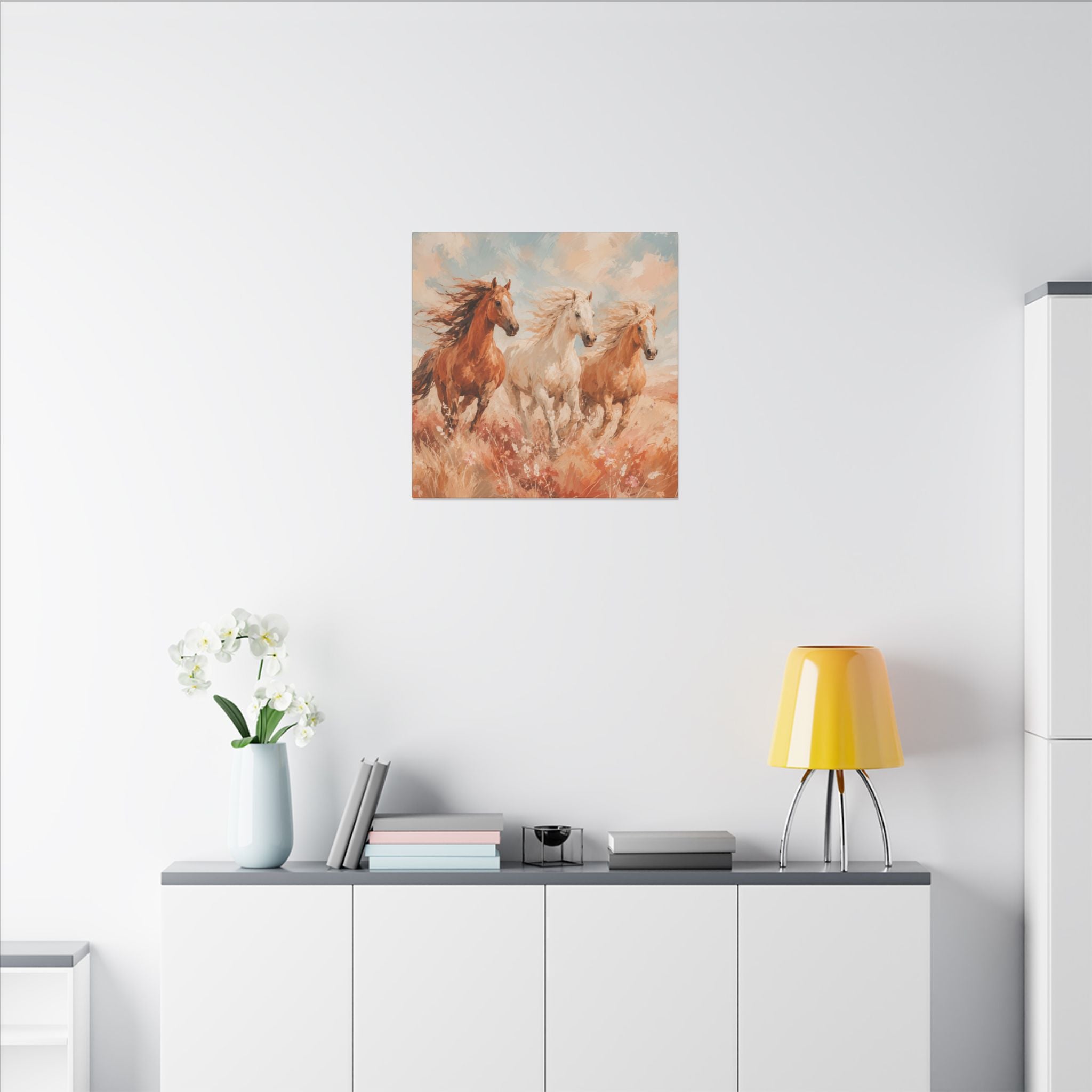 Galloping Trio Horse Canvas — Matte Stretched Wall Art