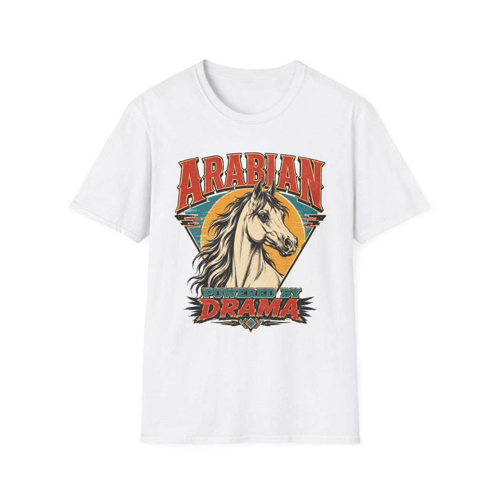 Arabian Horse Graphic T-Shirt — "Arabian Drama" Vintage Equestrian Tee