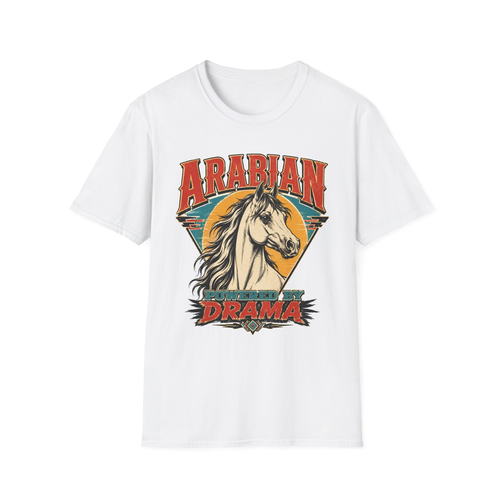 Arabian Horse Graphic T-Shirt — "Arabian Drama" Vintage Equestrian Tee