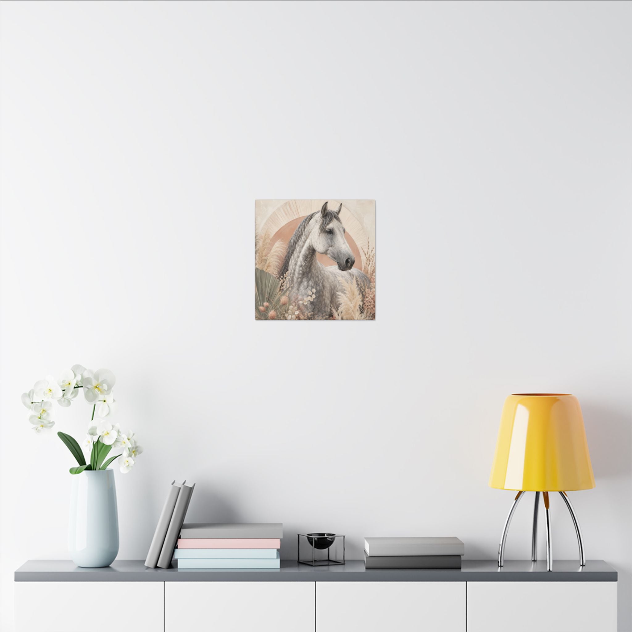 Horse Canvas Wall Art — Boho Gray Horse Matte Stretched Canvas