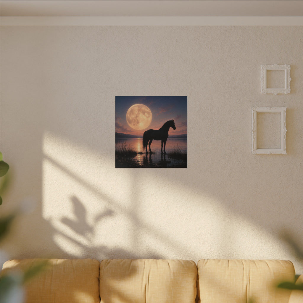 Horse Silhouette Moonlight Canvas