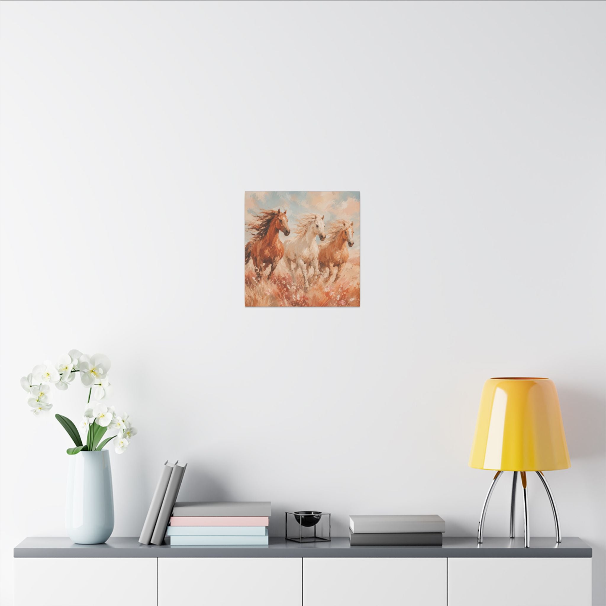 Galloping Trio Horse Canvas — Matte Stretched Wall Art
