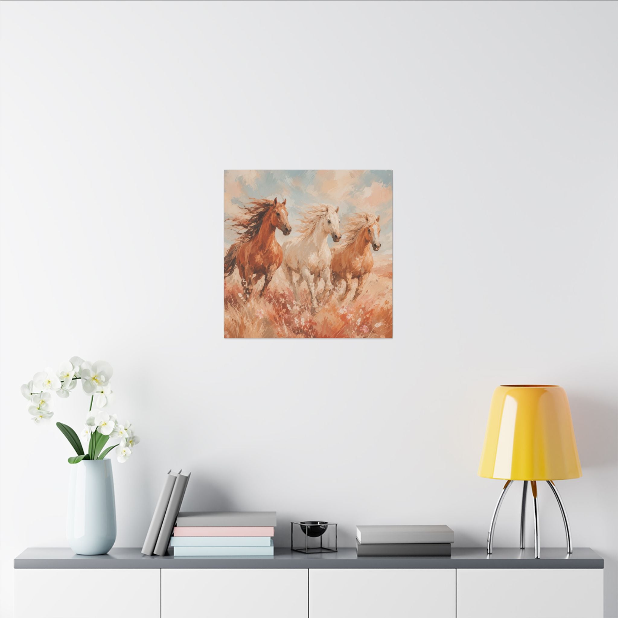 Galloping Trio Horse Canvas — Matte Stretched Wall Art