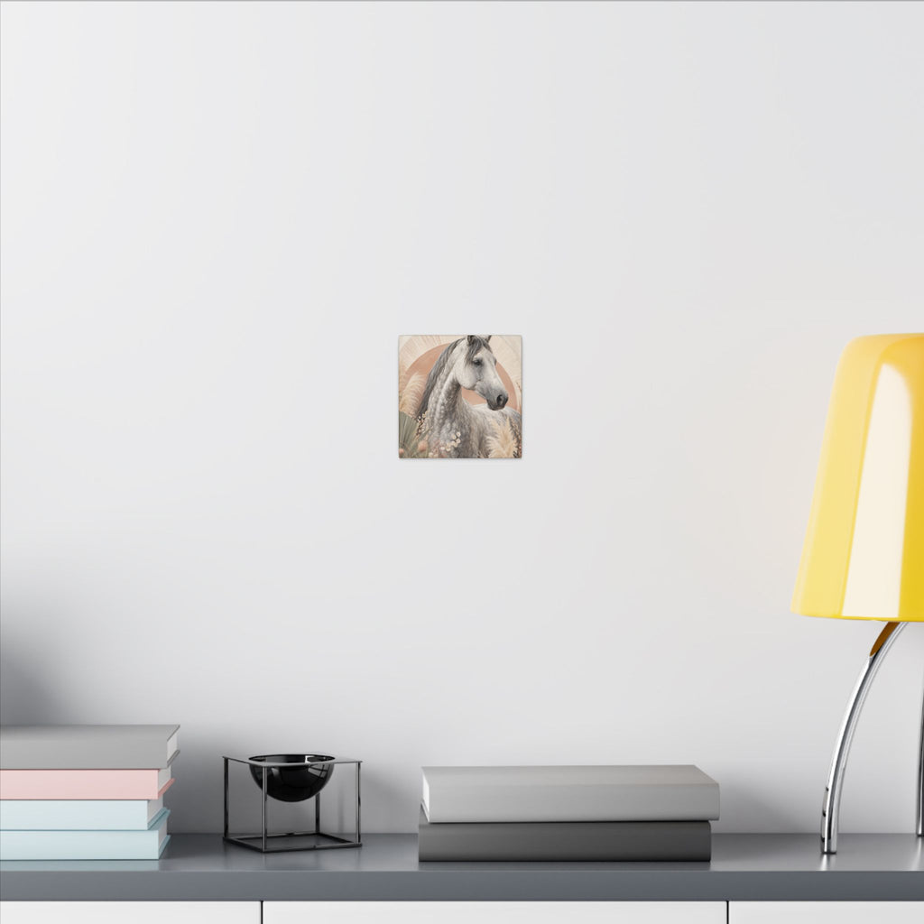 Horse Canvas Wall Art — Boho Gray Horse Matte Stretched Canvas