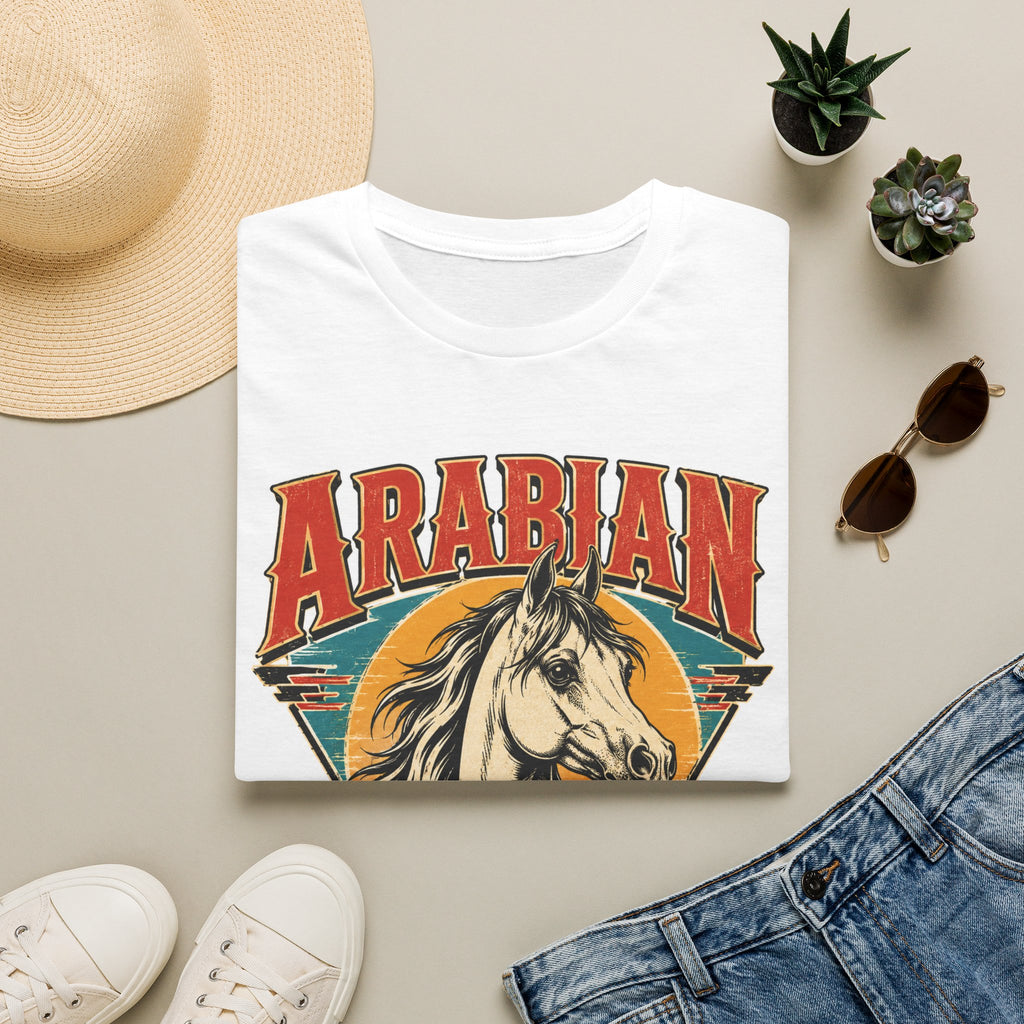 Arabian Horse Graphic T-Shirt — "Arabian Drama" Vintage Equestrian Tee