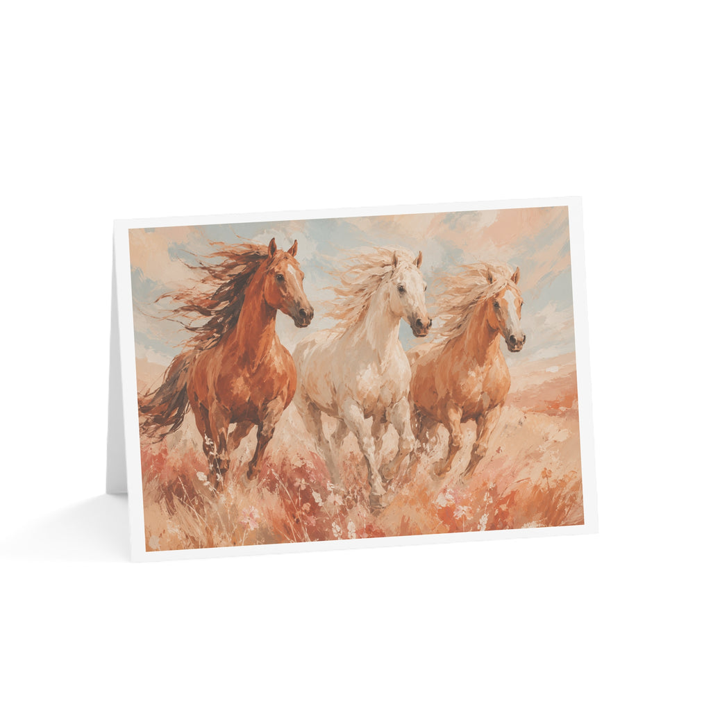 Horse Art Greeting Cards — Wild Mare Trio Fine Art Note Cards (Pack of 1/10/30/50)