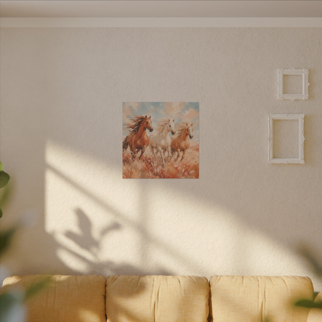 Galloping Trio Horse Canvas — Matte Stretched Wall Art