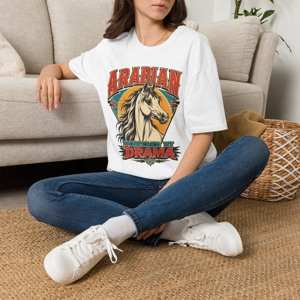 Arabian Horse Graphic T-Shirt — "Arabian Drama" Vintage Equestrian Tee