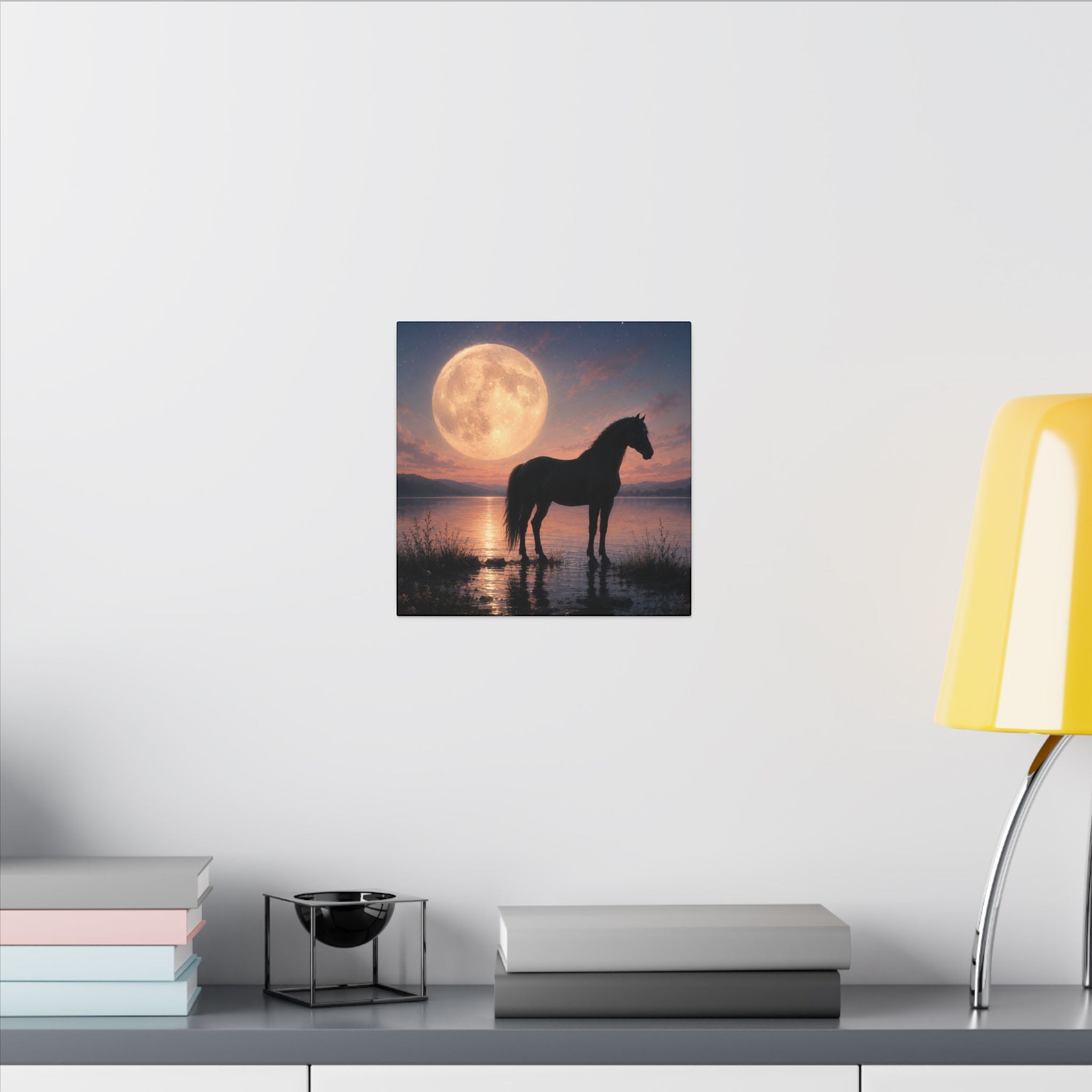 Horse Silhouette Moonlight Canvas
